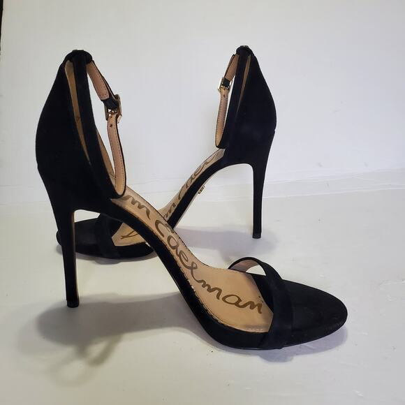 Sam Edelman Ariella Ankle Strap Heels Black Suede Size 9.5 - Picture 7 of 12